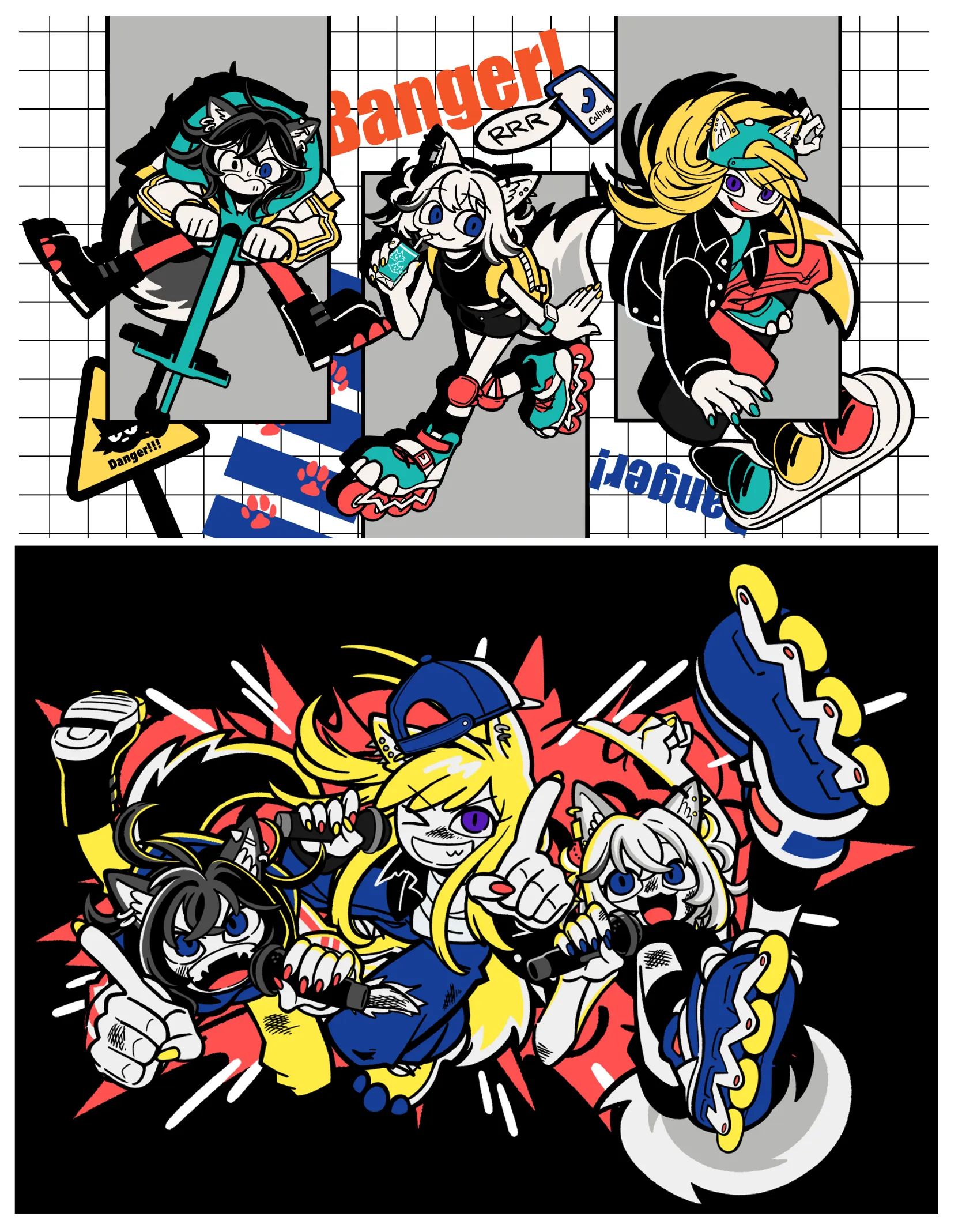 KMNZオリジナル楽曲「Banger!!!」MVイラスト